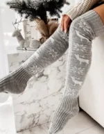 Christmas Stocking – Cozy Women’s Knitted Over-the-Knee Stockings