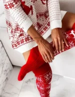 Christmas Stocking – Cozy Women’s Knitted Over-the-Knee Stockings